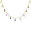 Collar de plata bañada en oro y gotas de cristal multicolor